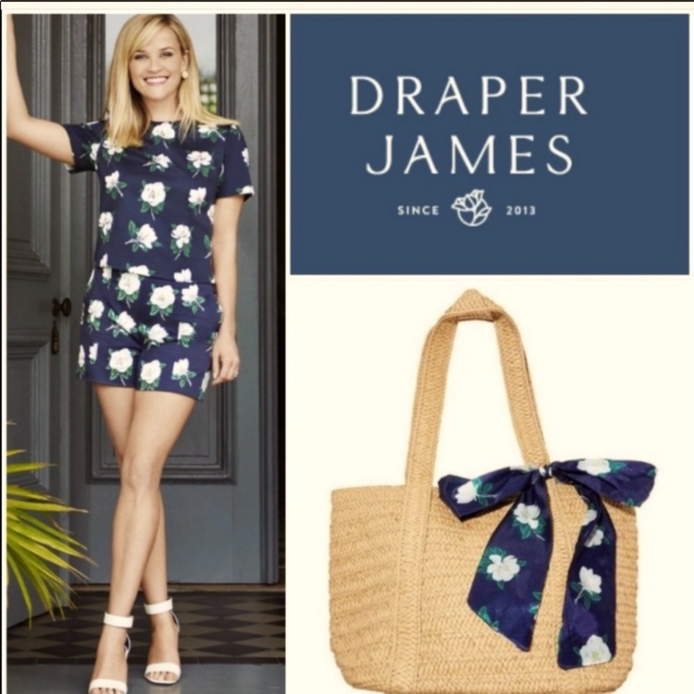 Draper James straw tote bag